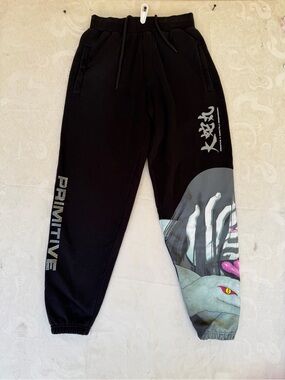 Primitive x Naruto Black Graphic Sweatpants with Multicolor Artwork